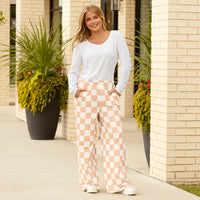 Load image into Gallery viewer, 50153 - Checkered Wide Leg Pants with Pockets
