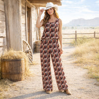 Load image into Gallery viewer, 50255 – Western Collage Print Top and Wide Leg Pants Set with Pockets
