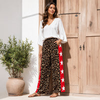 Load image into Gallery viewer, 50289 – Leopard Print Wide Leg Pants with Stars and Pockets
