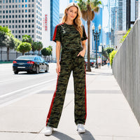 Load image into Gallery viewer, 50361 – Camouflage &amp; Red Lace Stripe Top and Pants Set
