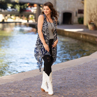 Load image into Gallery viewer, 6305 - Leopard And Heart Printed Vest With Tassels
