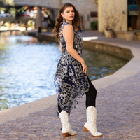 Load image into Gallery viewer, 6305 - Leopard And Heart Printed Vest With Tassels
