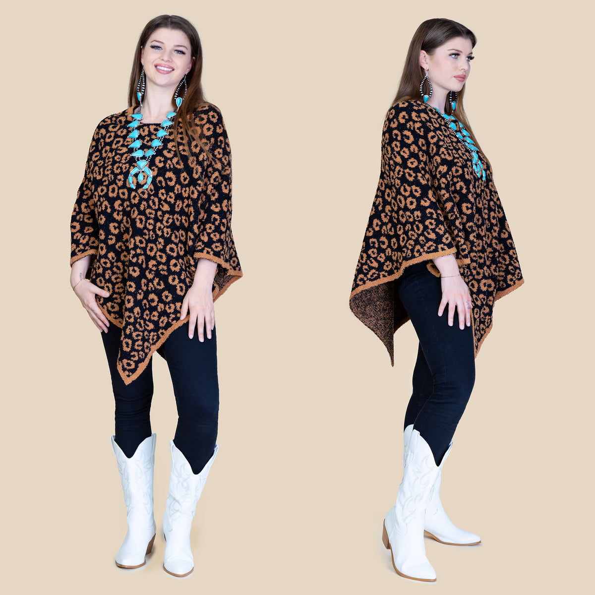 6381 - Leopard Poncho - Leopard