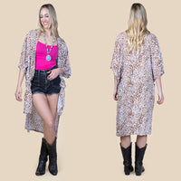 Load image into Gallery viewer, 6654 - Leopard Print Duster - Orange
