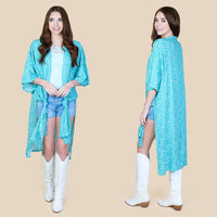 Load image into Gallery viewer, 6706 - Leopard Duster - Turquoise
