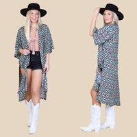 Load image into Gallery viewer, 6710 - Aztec Print Duster - Pink
