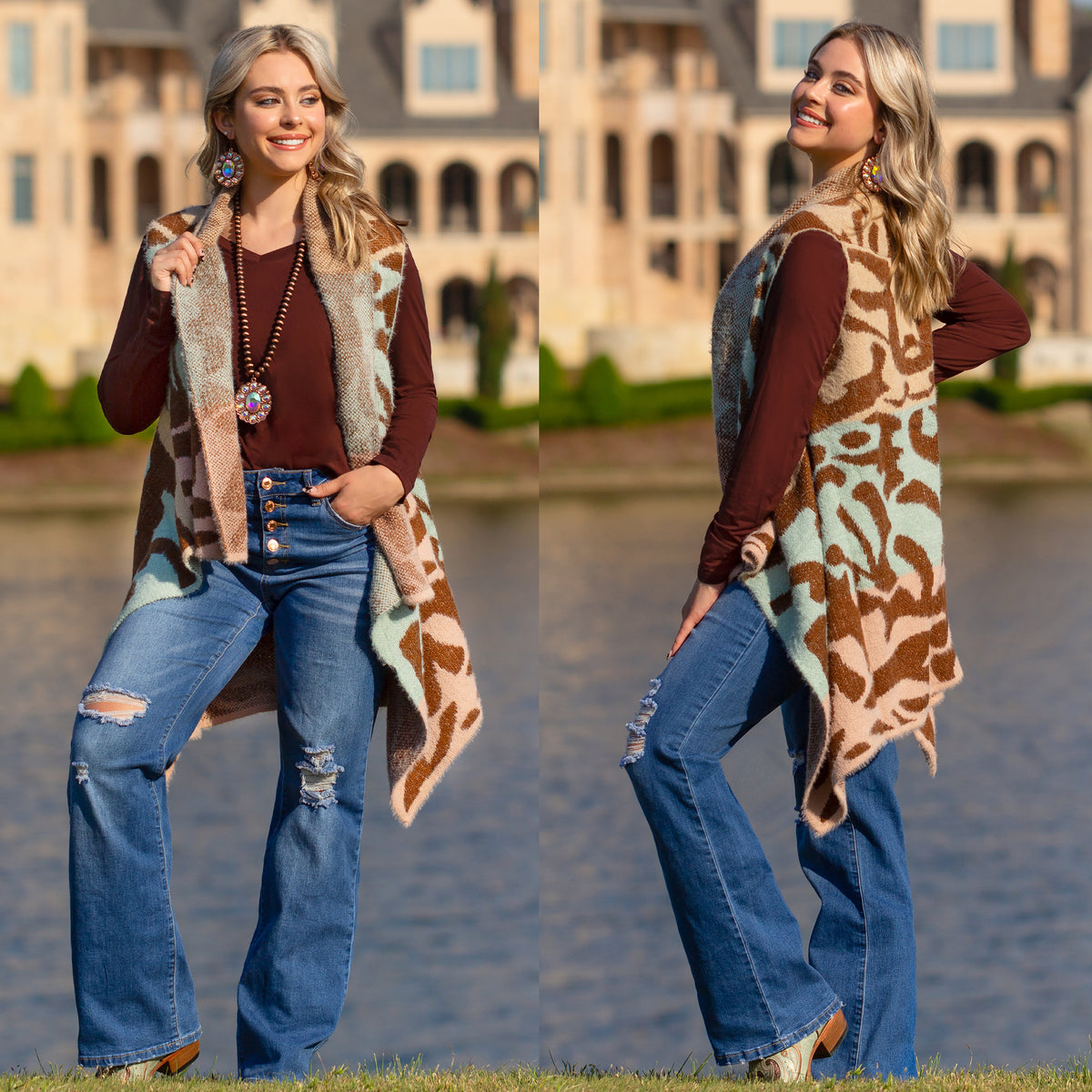 6718 - Multi Color Fall Vest - Multi