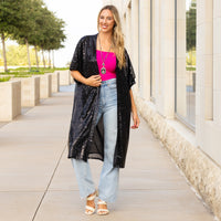 Load image into Gallery viewer, 6721 - Sequin Duster - Black
