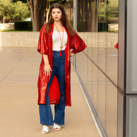 Load image into Gallery viewer, 6721 - Sequin Duster - Red
