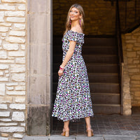 Load image into Gallery viewer, 6788 - Multi Leopard Off Shoulder Dress with Pockets
