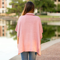 Load image into Gallery viewer, 6792 - Knit Buttoned Poncho - Pink
