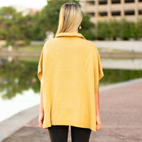 Load image into Gallery viewer, 6792 - Knit Buttoned Poncho - Yellow
