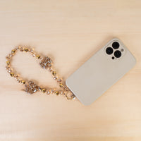 Load image into Gallery viewer, 70971 - Beaded Bow Phone Wristlet - Gold

