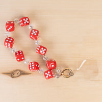 Load image into Gallery viewer, 70973 - Beaded Dice Phone Wristlet - Red
