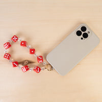 Load image into Gallery viewer, 70973 - Beaded Dice Phone Wristlet - Red
