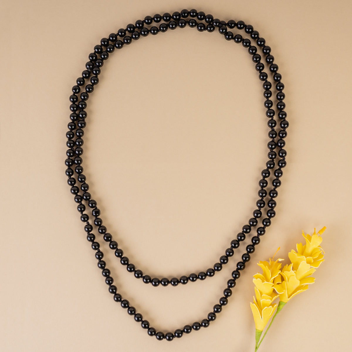 71604 - Layered Beaded Necklace - Black