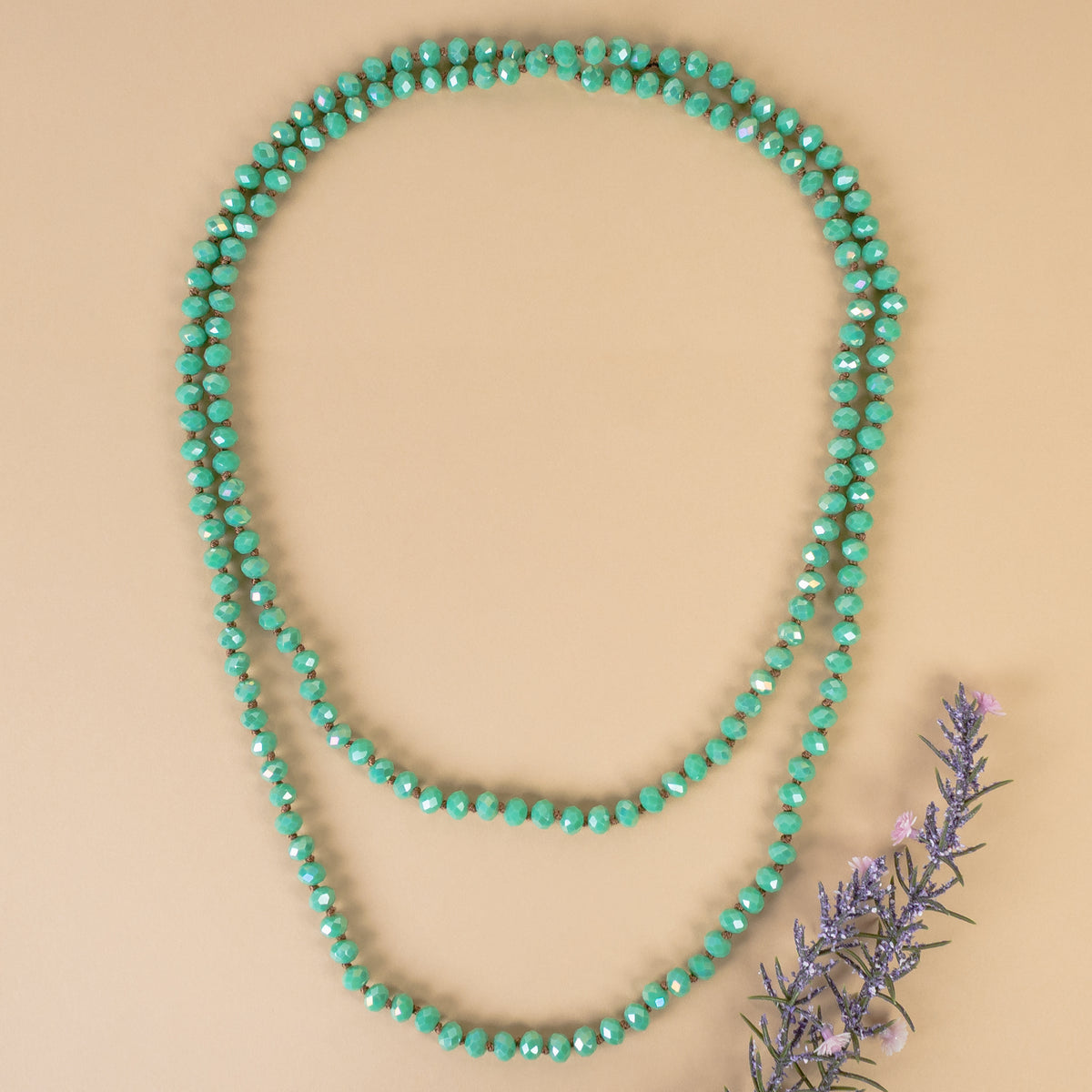72028-17 - Crystal Beaded Necklace - Turquoise AB