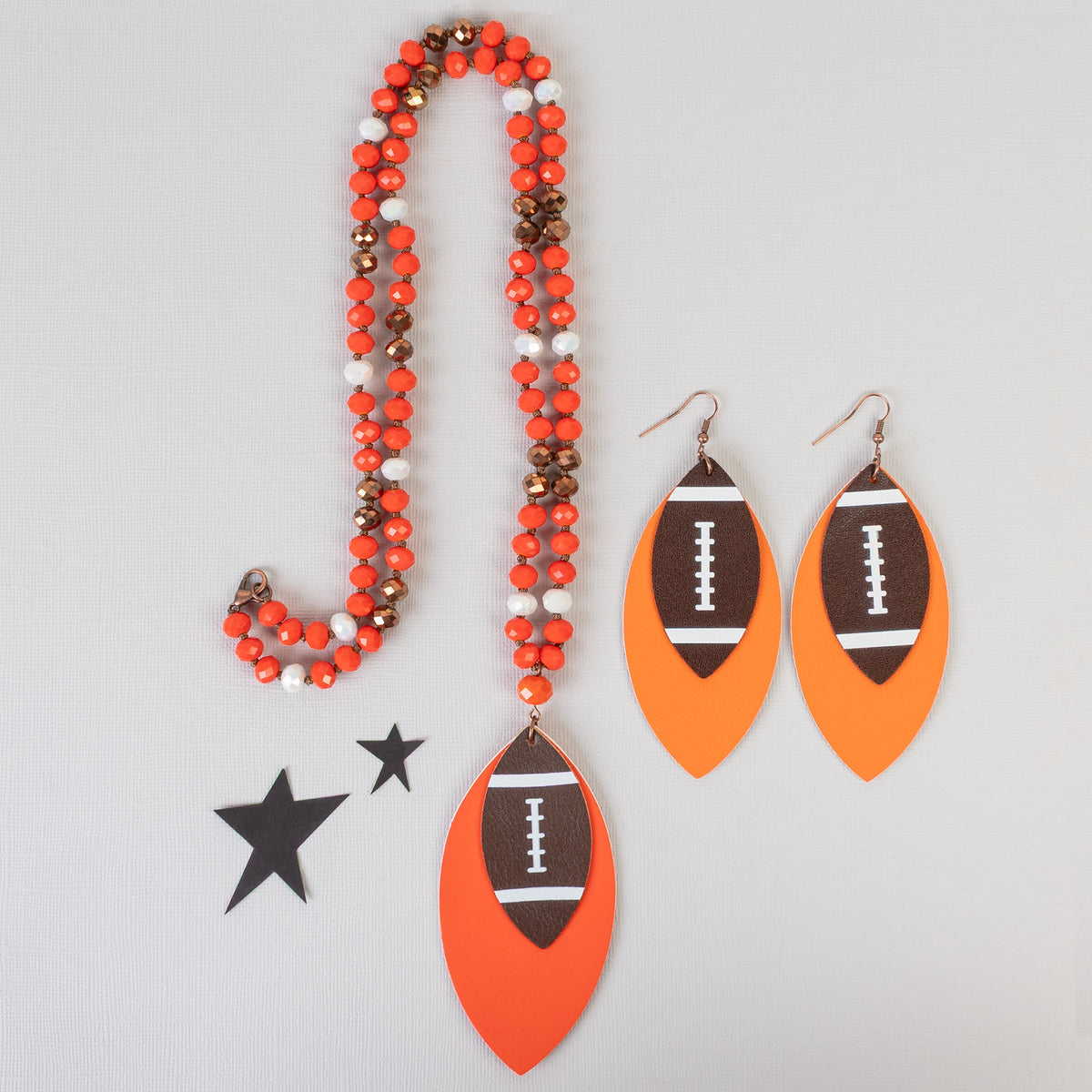 Football Jewelry Set - Orange