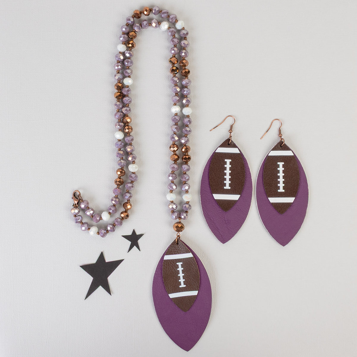 Football Jewelry Set - Purple