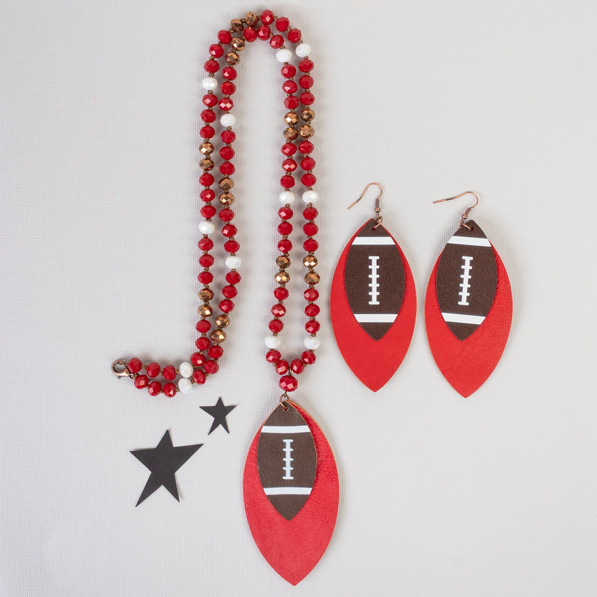 Football Jewelry Set - Red
