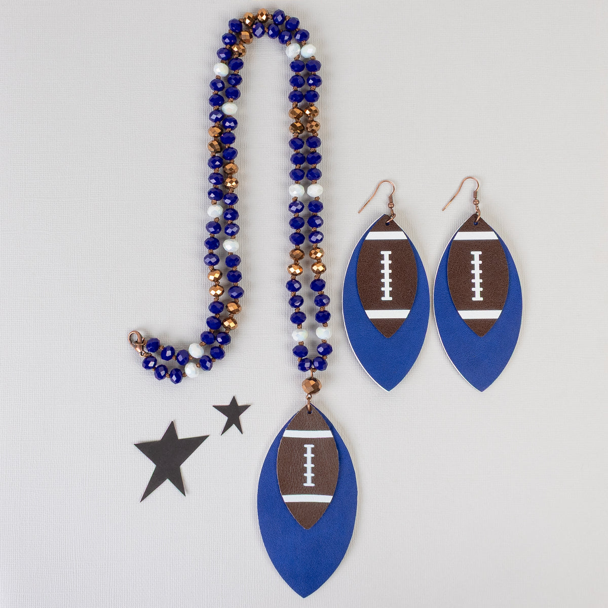 Football Jewelry Set - Royal Blue