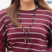 Load image into Gallery viewer, 72564 - Natural Stone Necklace - Black
