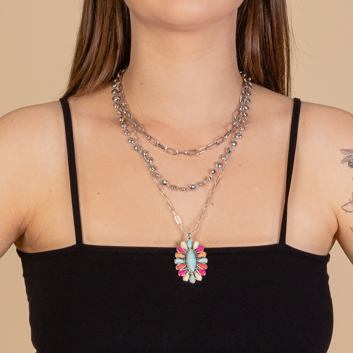 72917 - Squash Blossom Necklace - Multi