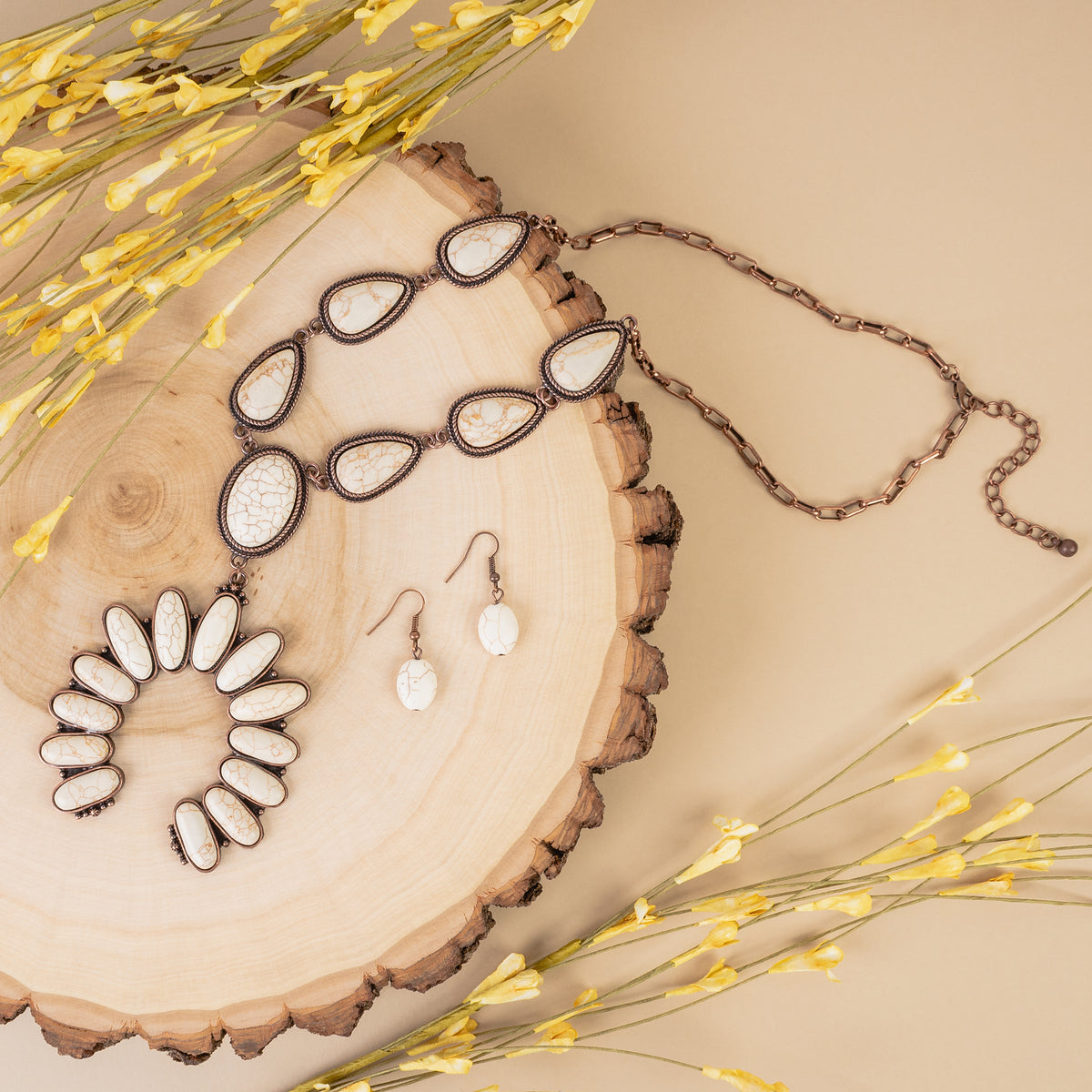 72946 - Squash Blossom Necklace - Ivory & Copper