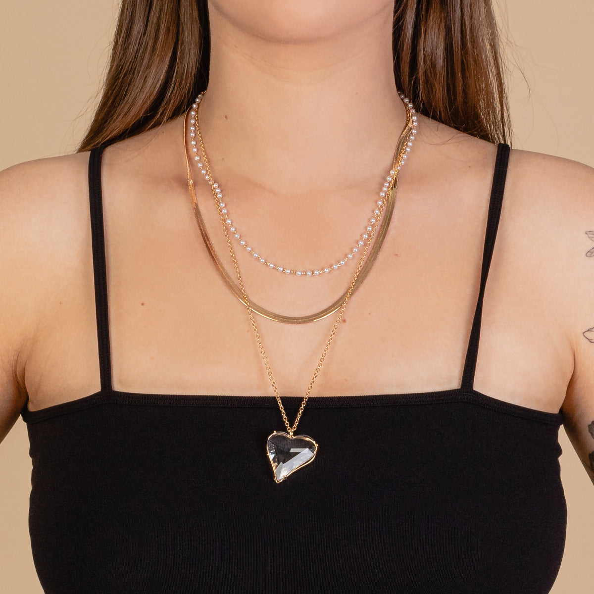 72951 - Dainty Heart Necklace - White