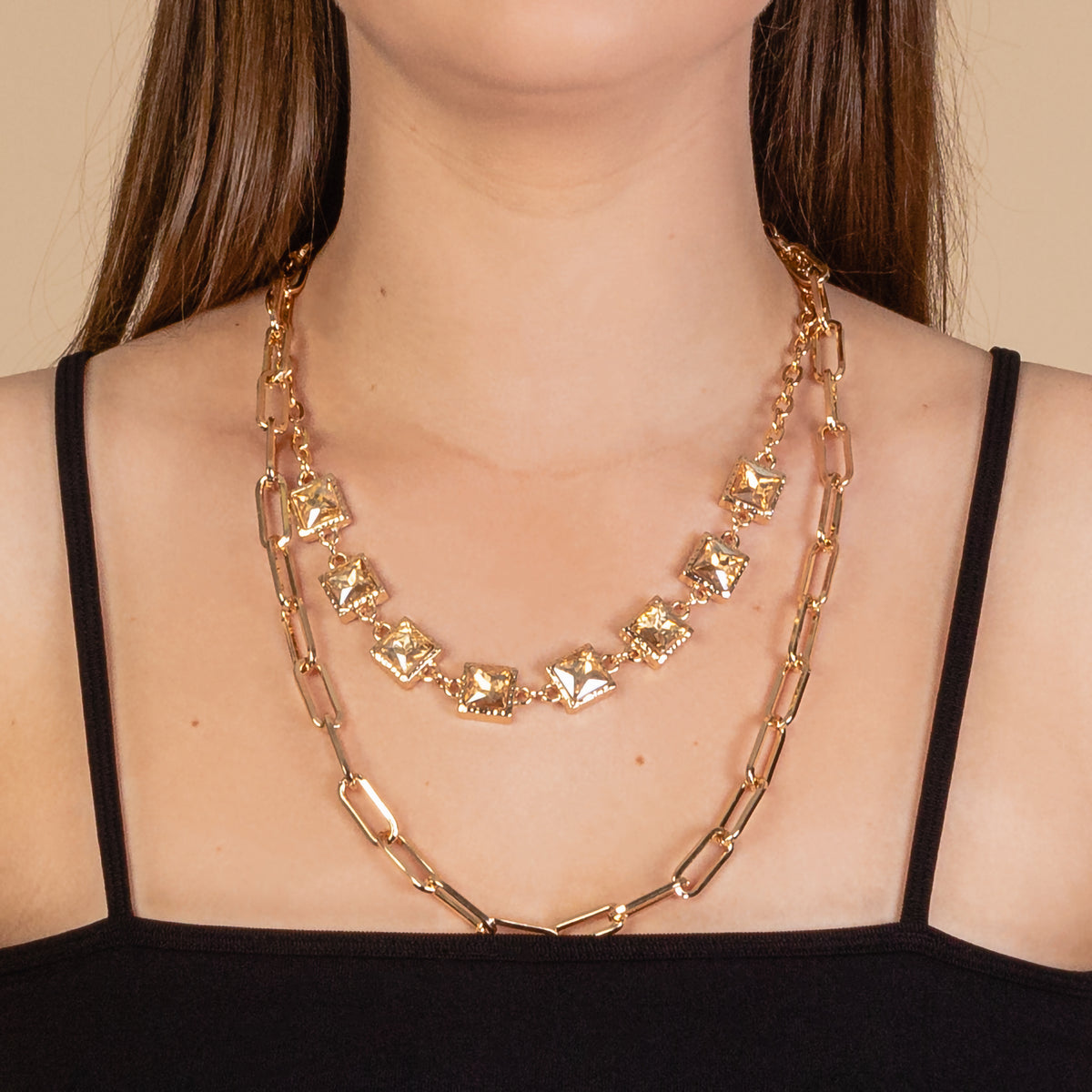 72957 - Crystal Necklace - Gold