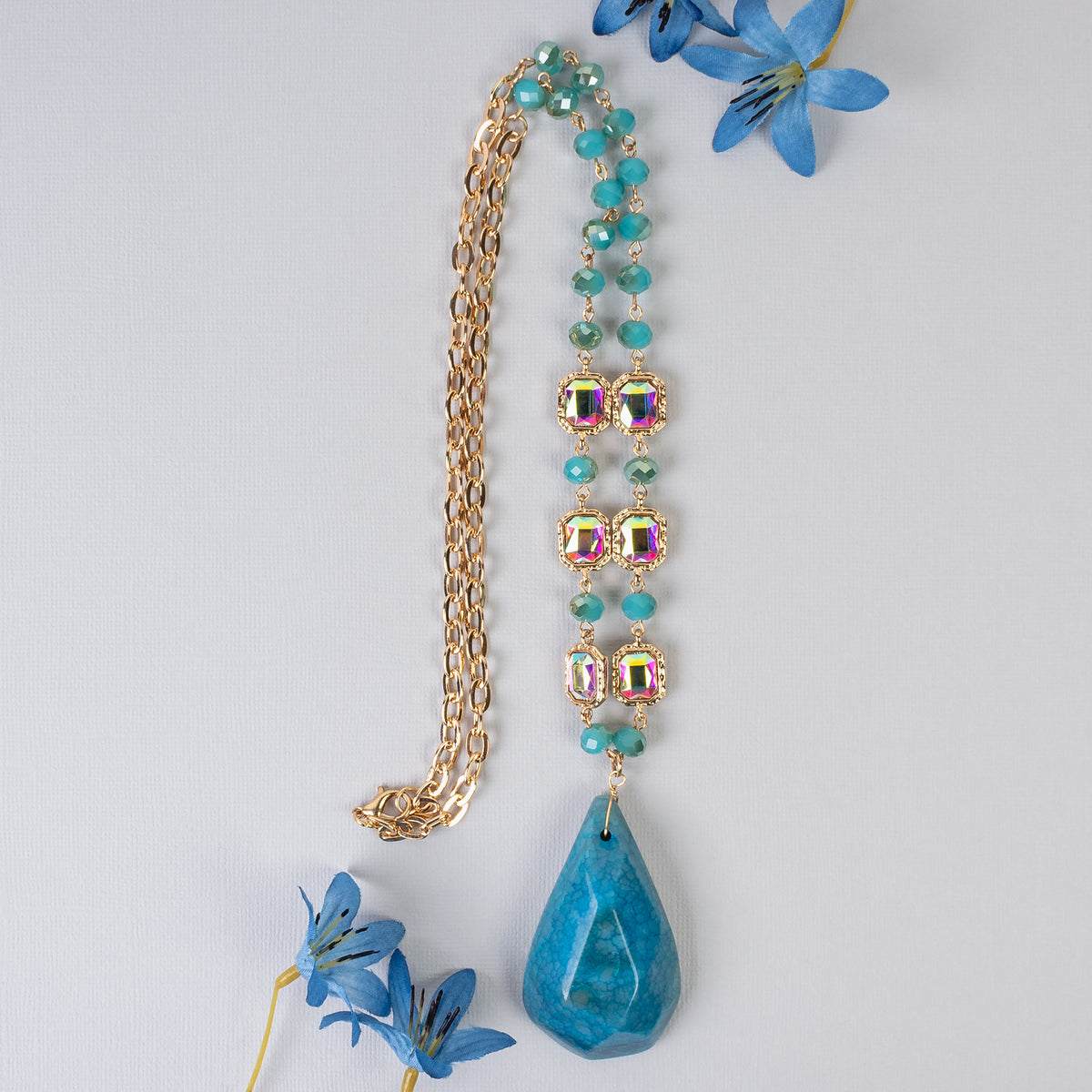 72975 - Natural Stone Necklace - Turquoise