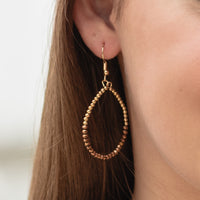 Load image into Gallery viewer, 734040 - Crystal Beaded Hoop Earrings - Bronze
