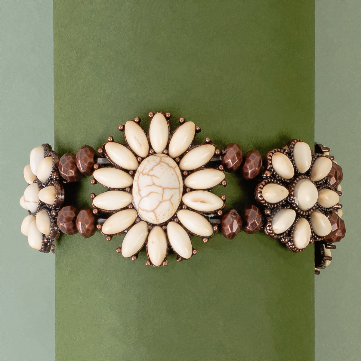 74789 - Squash Blossom Bracelet - Ivory & Copper