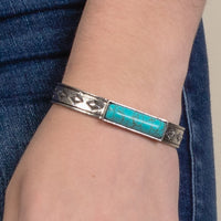 Load image into Gallery viewer, 74807 - Squash Blossom Cuff Bracelet - Turquoise &amp; Silver
