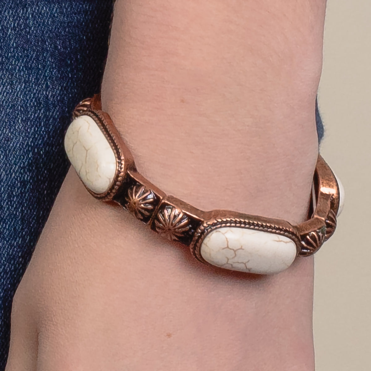 74811 - Squash Blossom Bracelet - Ivory & Copper