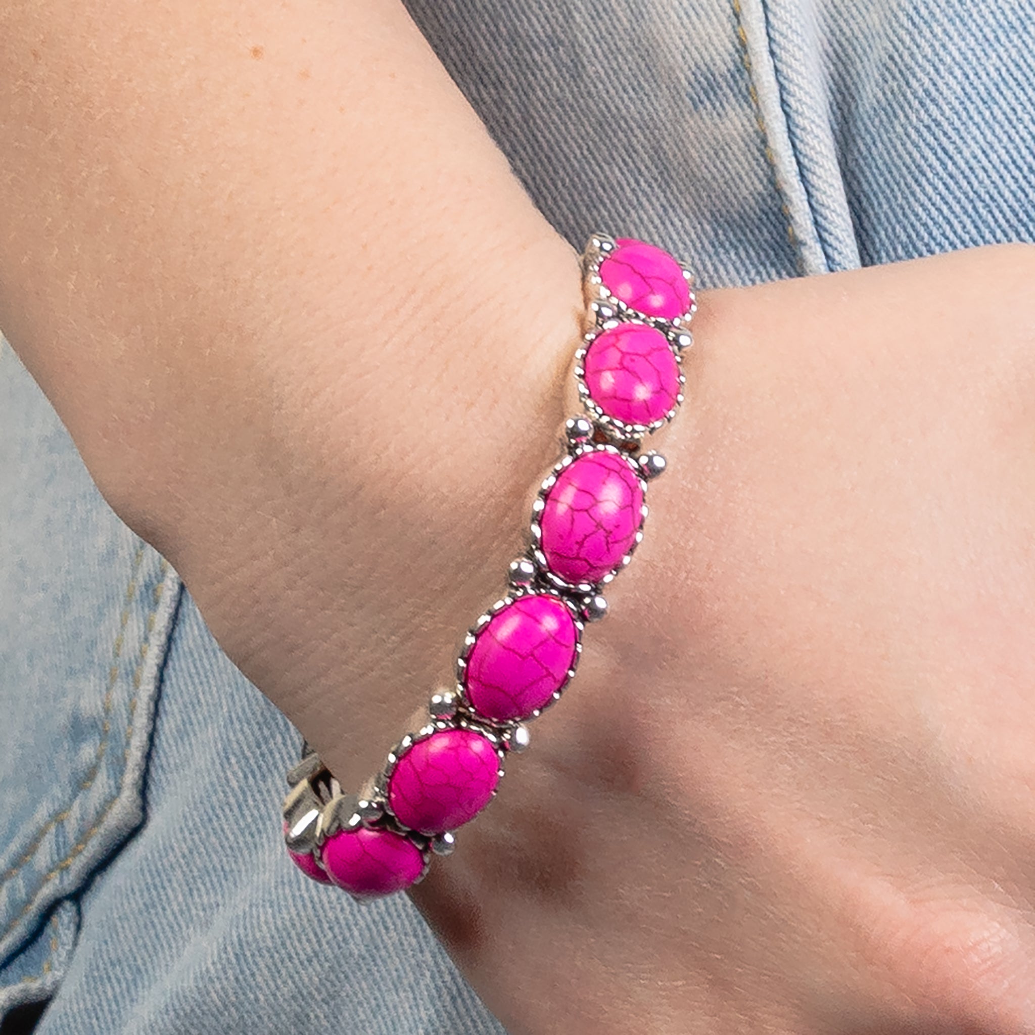 74827 - Squash Blossom Bracelet - Fuchsia | Your Fashion Wholesale