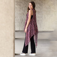 Load image into Gallery viewer, 7895 -  Leopard Vest With Tassels - Pink
