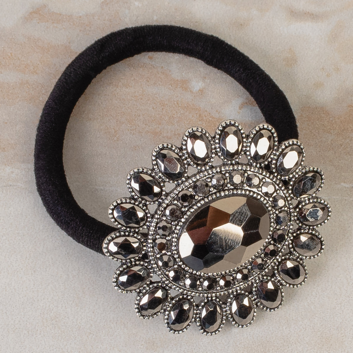 79023 - Crystal Hair Tie - Black