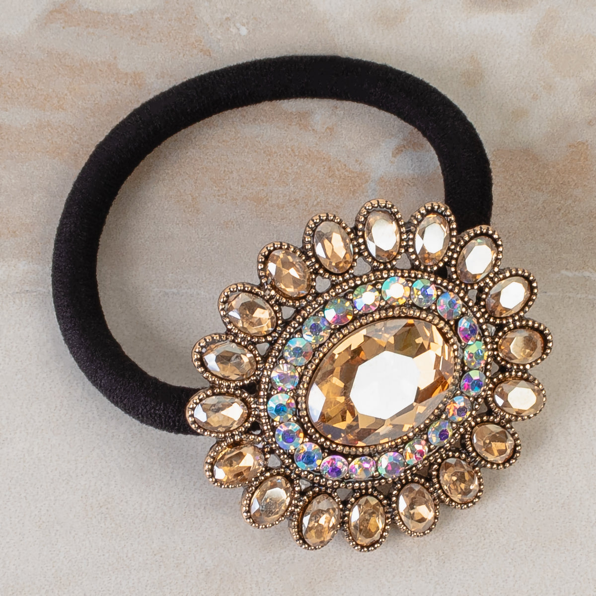 79023 - Crystal Hair Tie - Gold