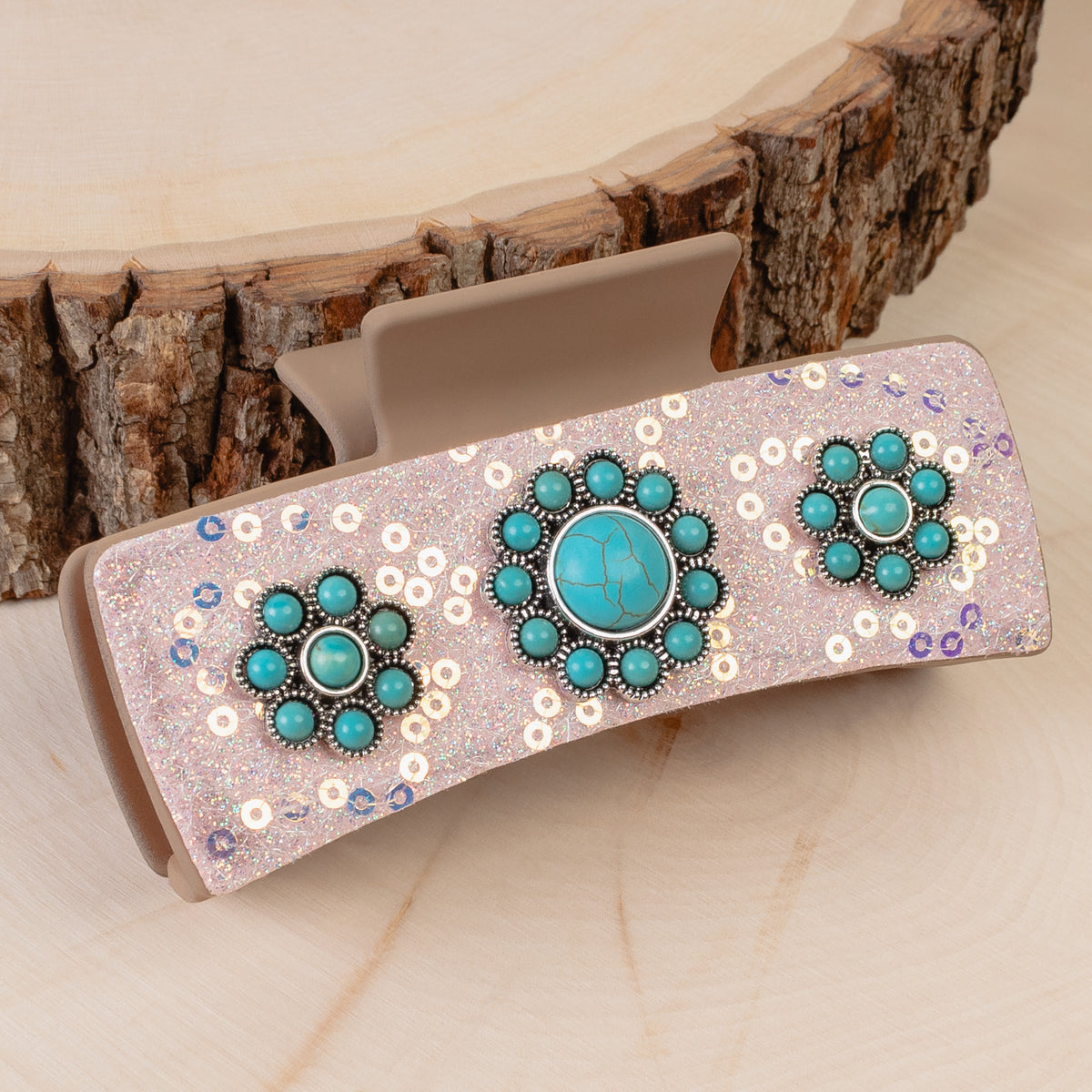 79036 - Squash Blossom Claw Clip - Pink