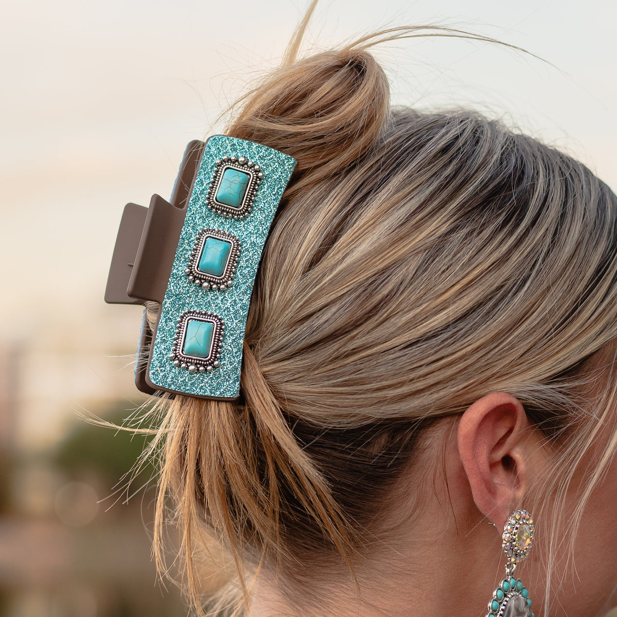 79038 - Western Claw Clip - Turquoise