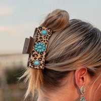 Load image into Gallery viewer, 79039 - Squash Blossom Claw Clip - Turquoise
