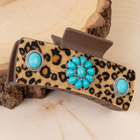 Load image into Gallery viewer, 79039 - Squash Blossom Claw Clip - Turquoise
