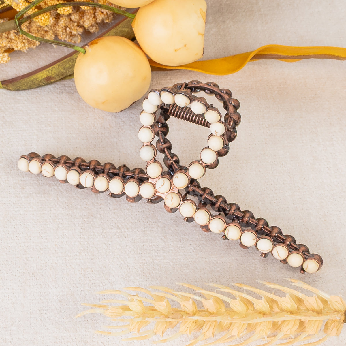 79048 - Western Claw Clip - Ivory & Copper