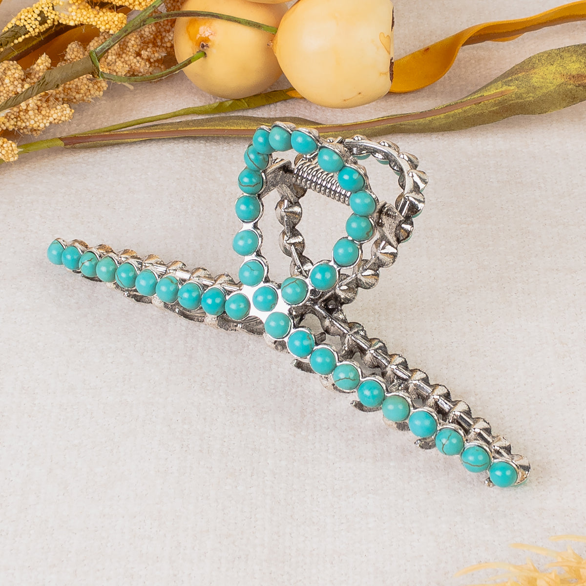 79048 - Western Claw Clip - Turquoise & Silver
