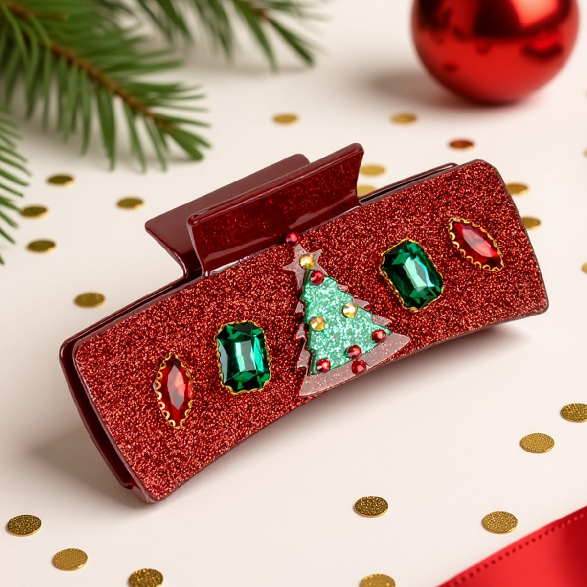 79086 - Christmas Claw Clip - Red