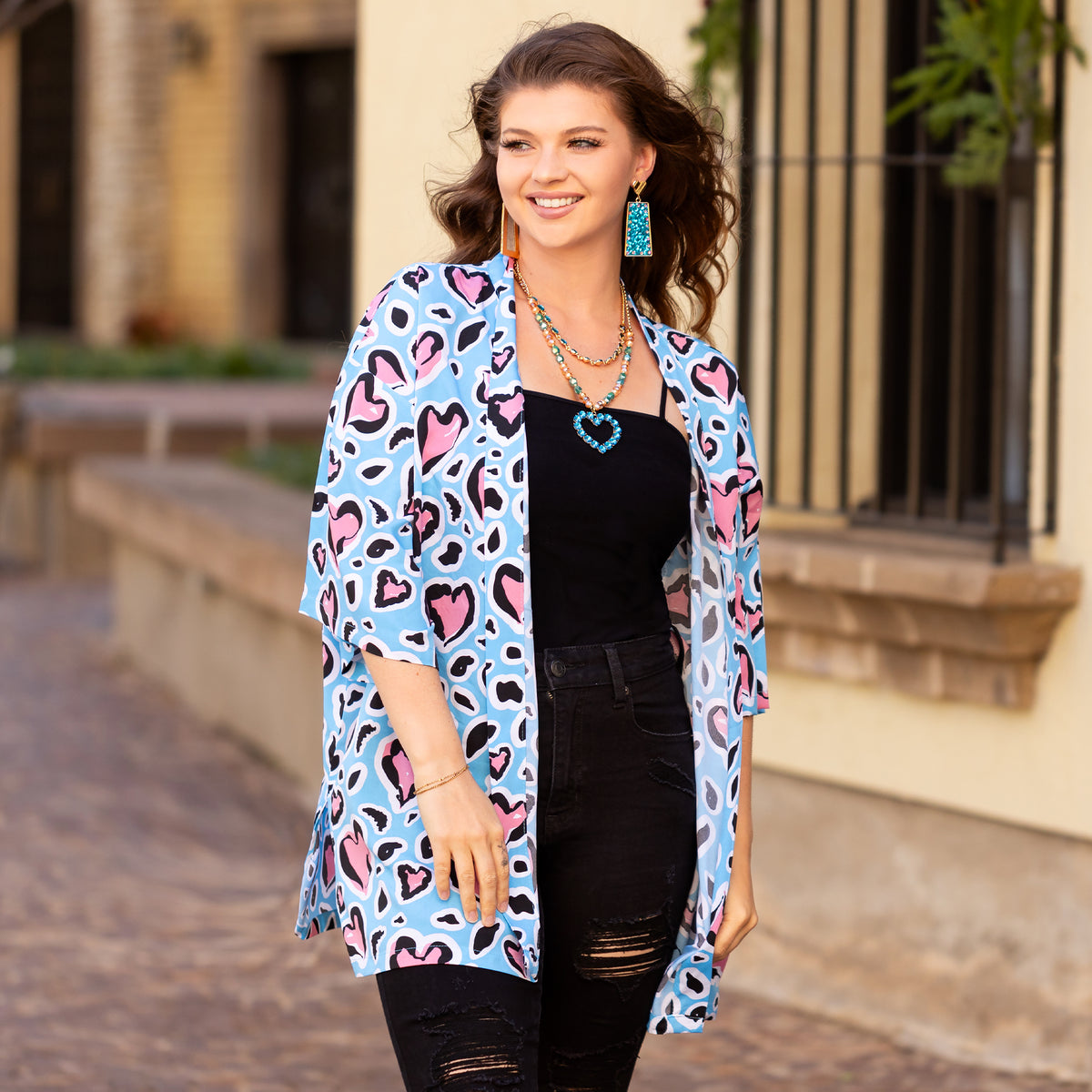 8903 - Heart Print Duster