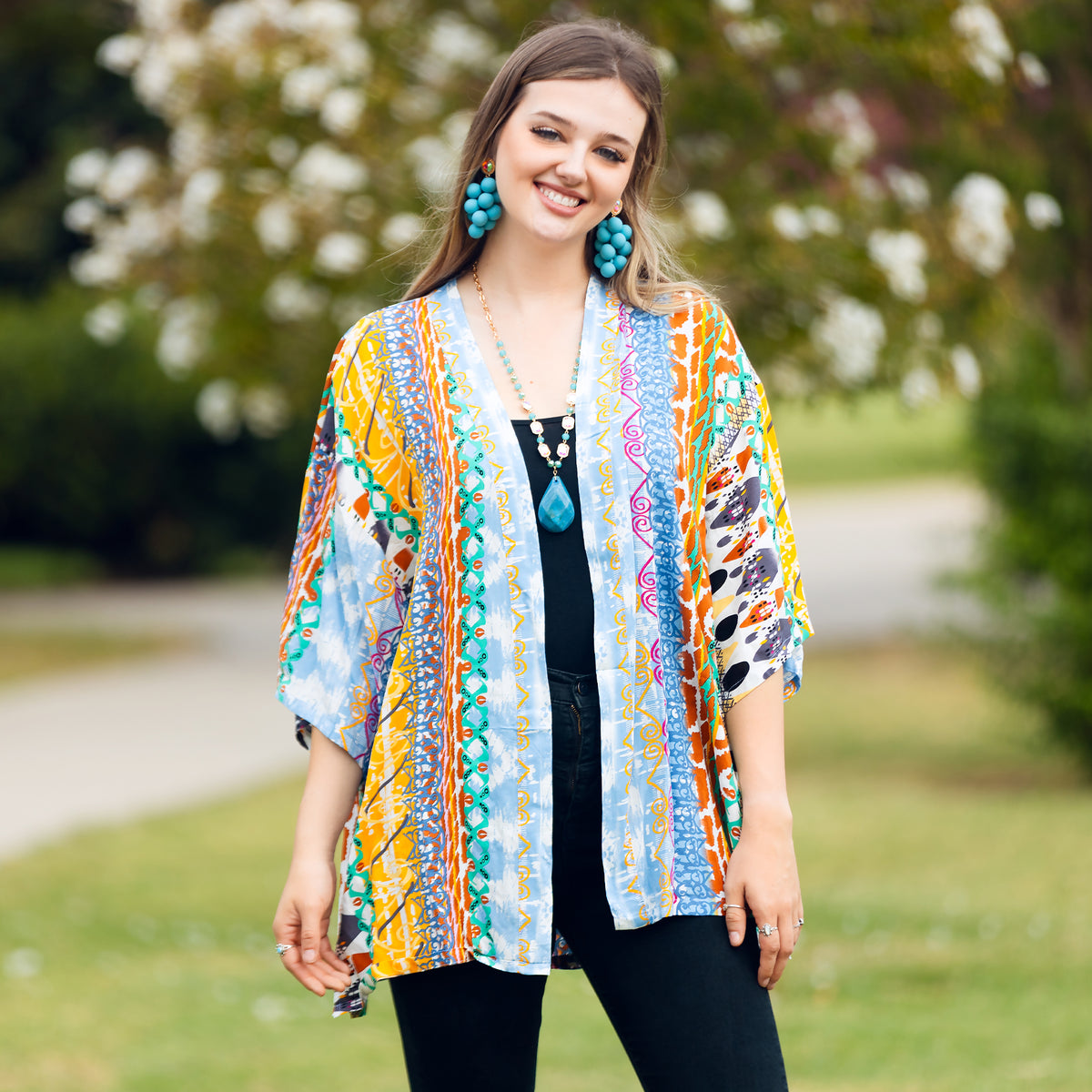 8926 - Multicolor Abstract Print Duster