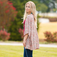 Load image into Gallery viewer, 8927 - Geometric Print Duster - Pink
