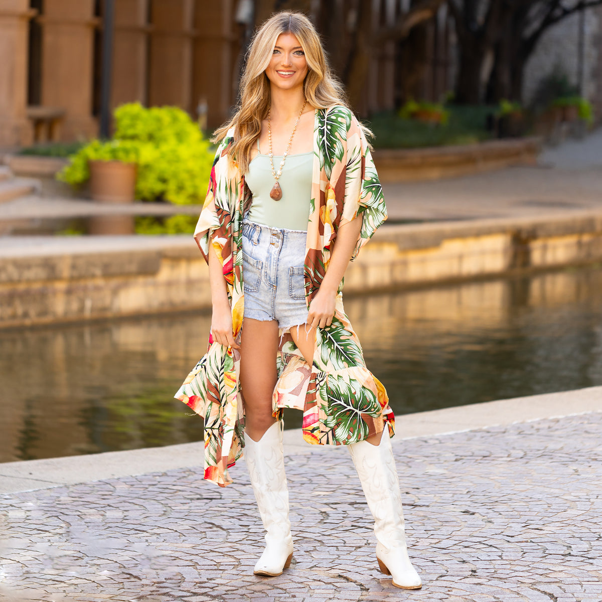 8931 - Tropical Print Duster